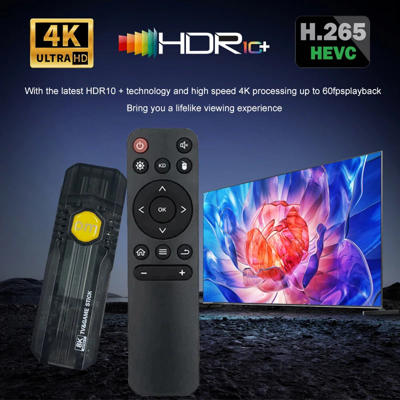 OM TV Stick Android 13 TV Stick HDR 4K 1080P Amlogic S905L WiFi 4G Smart TV Sticks 8GB 128GB Smart Media Player PK MX10 F3