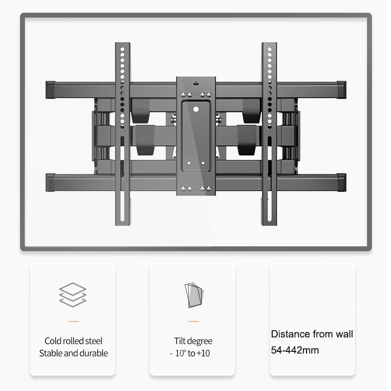 Sliding TV Wall Mount for 32-80" TVs Full Motion Articulating 6 Arms, Easy TV Centering, Max VESA 600x400mm, 1Max Load 176 lbs