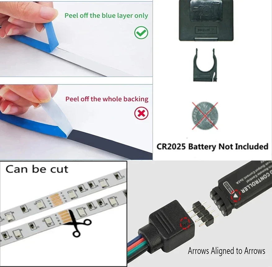 Usb Rgb Led Strip Light Self-Adhesive Ice String Tape 1M  20 Meters 15 Meters Led Chain Bulbs For Tv Backlight Children'S Room