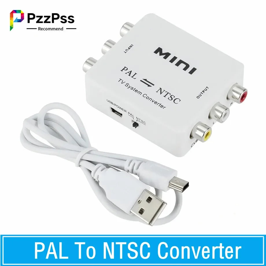 Mini PAL NTSC Bi-direction TV System Converter Switcher PAL to NTSC NTSC to PAL Dual-Way TV Composite Connection Converters
