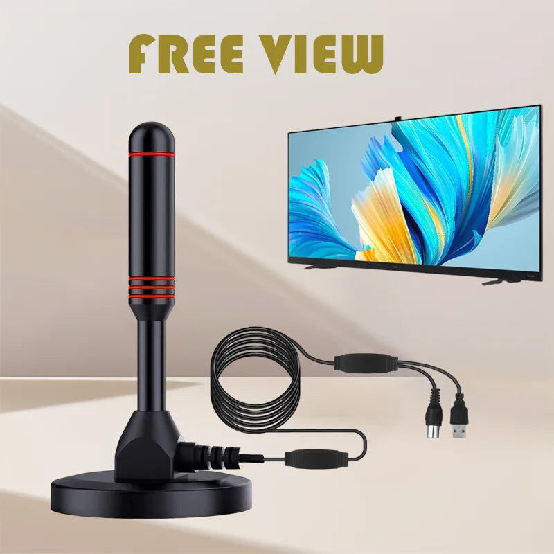 HDTV Antenna with Amplifier VHF/UHF dab Receiver DVB-T DVB-T2 Free View Indoor Smart TV Antenna