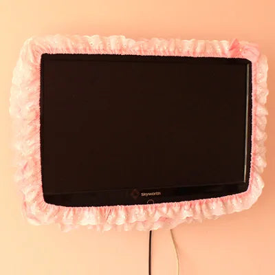24-48INCHES Fabric TV Circle Power on Without Taking Out Dust Cover Monitor Screen Home Decorations Dust Cover with Elastic