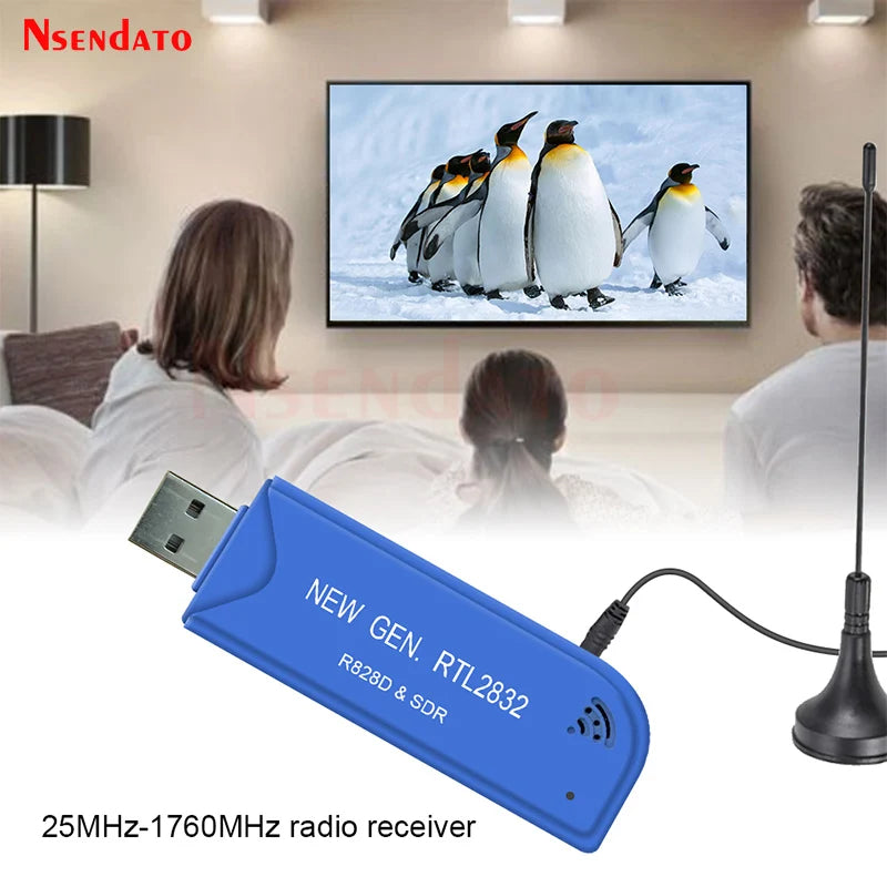 Digital RTL2832U & R828D SDR USB2.0 TV Stick Tuner 25 MHz To 1760 MHz A300U FM SDR TV Receiver Dongle With Antenna For Windows