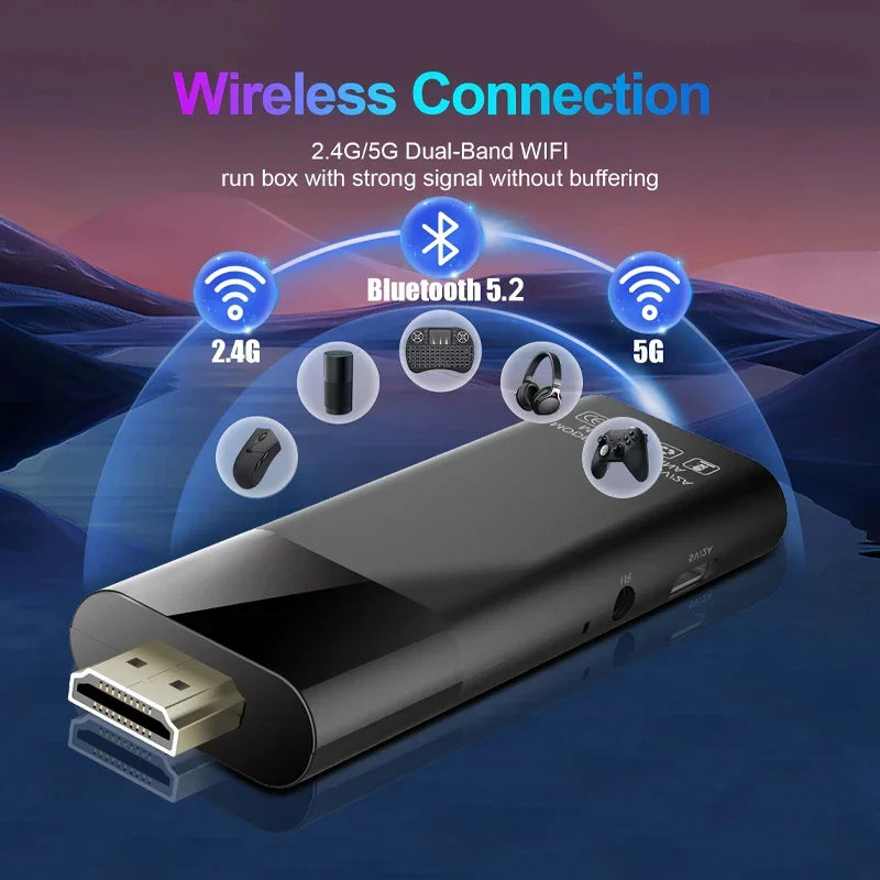 Android Tv Stick Janmifly Q6 2.4G/5G Wifi Bluetooth 5.2 Voice Remote Android 10 4K Video Netflix Youtube Fast Streaming Tv Stick