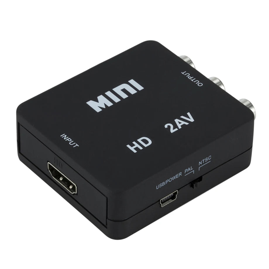 HDMI-compatible To AV RCA Converter Box Adapter HDMI to AV/CVSB L/R Video Full HD 1080P HD2AV Converter For PS4 TV PC Projector