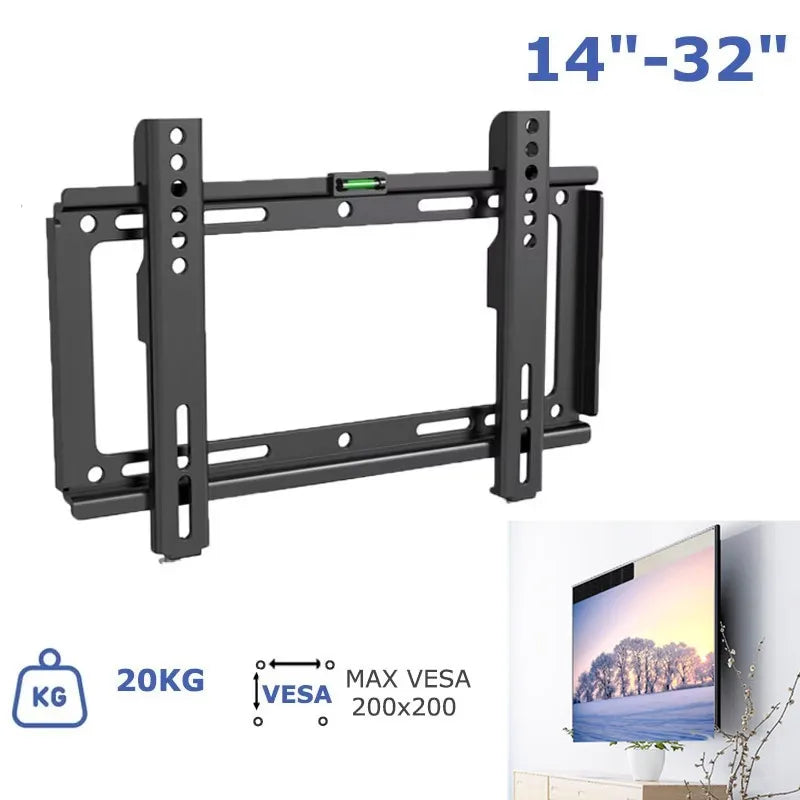 Universal Fixed TV Wall Mount Bracket Fixed Flat Panel TV Stand Holder Frame for 14-32 Inch Plasma TV HDTV LCD LED Monitor