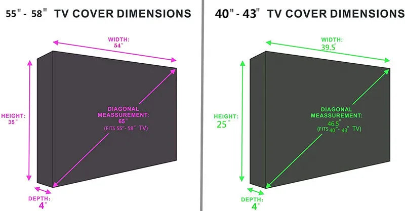 420D/600D Garden Patio Outdoor TV Cover 36" 40" 46" 50" 55" 60" 65" Protect TV Screen Weatherproof Dust-proof Outdoor TV Cover