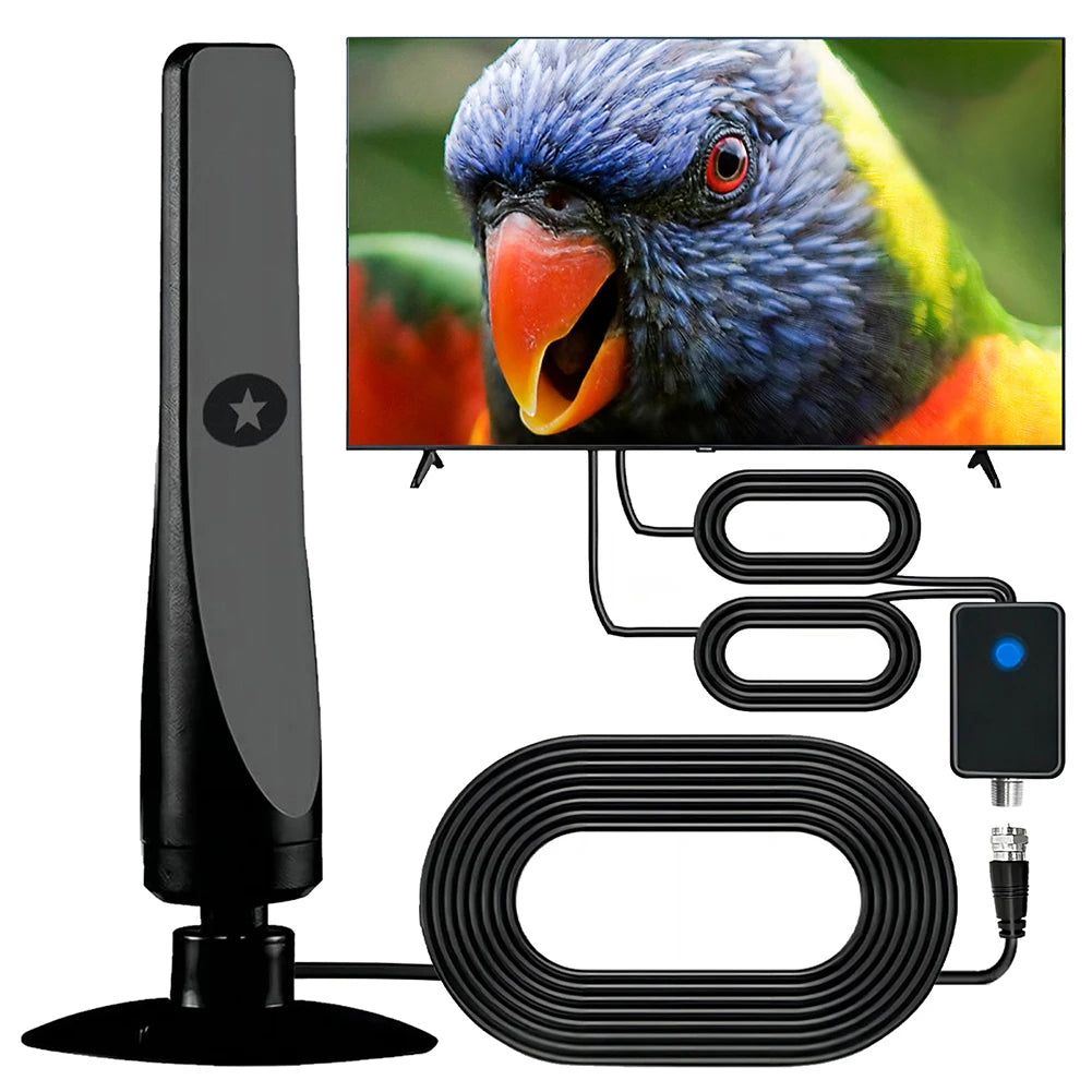 50 Miles TV Antenna HD Digital TV Antenna with Signal Booster Support 4K 1080P High Gain Aerial 25DBI Indoor Outdoor TV Antenna