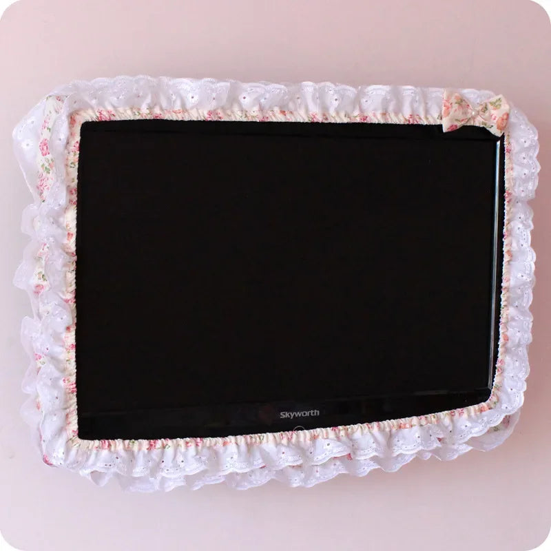 24-48INCHES TV Dust Cover Computer Monitor Protection Stick Wall-Mounted Desktop Curved Screen Soft Fabric Craft