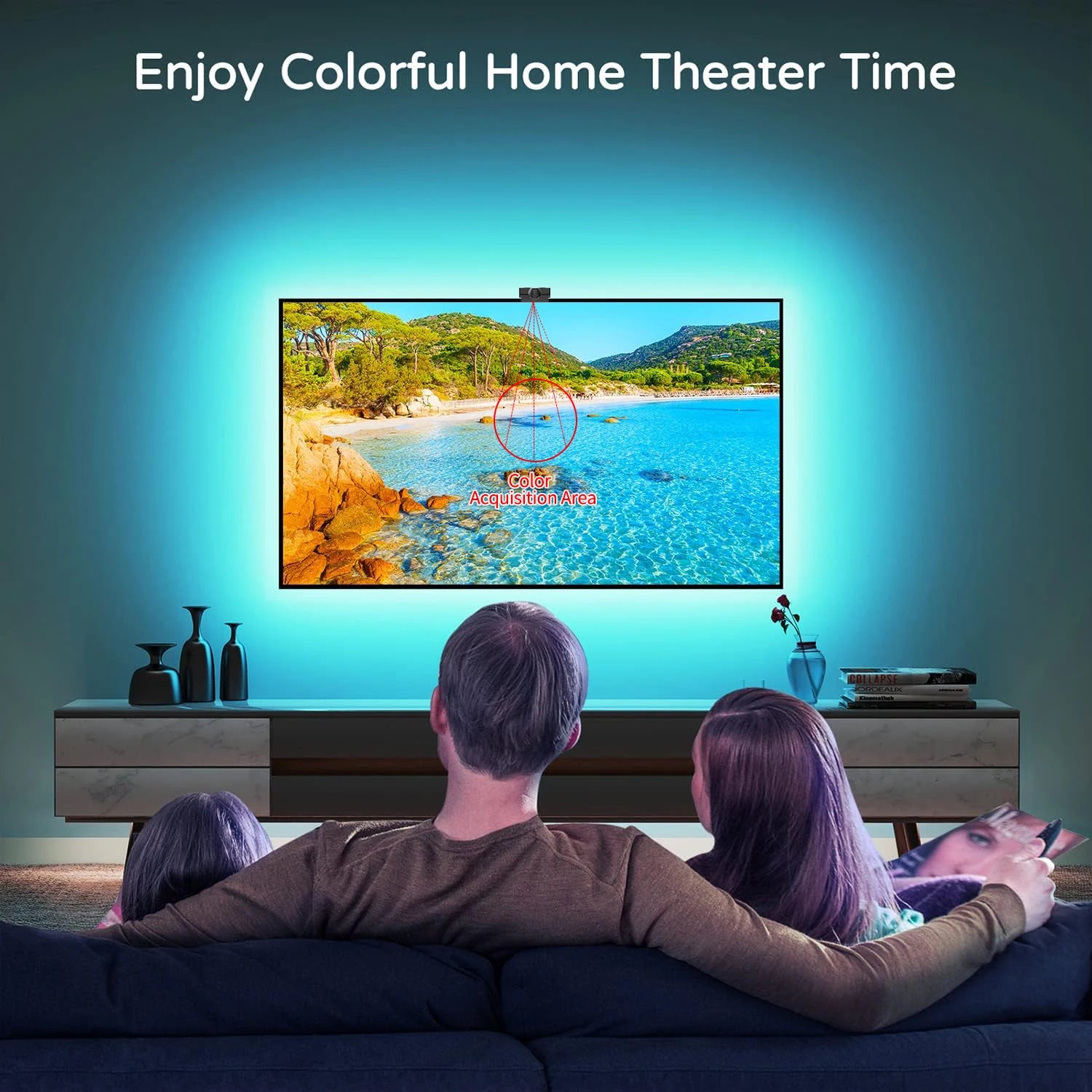 EISSLOLY Led Strip Lights RGB LED Light Kit Smart APP Control for 55-85 inches TV Backlight Screen SYNC Home Decor LED Lighting