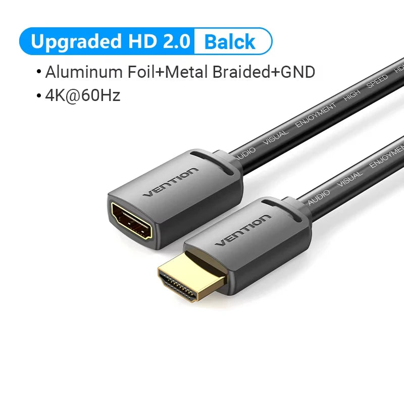 Vention 4K 60Hz HDR HDMI 2.0 Extension Cable for TV HD Nintendo Switch PS4 PS3 PC HDMI Male to Female Extender Adapter Cord
