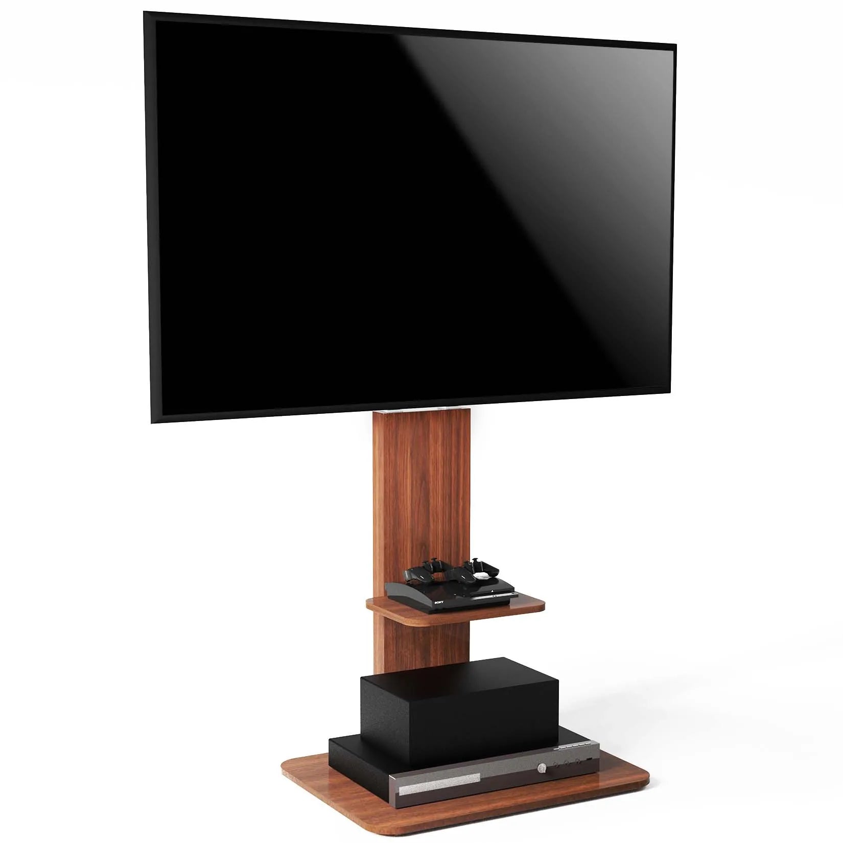 Wood Floor TV Stand Universal TV Mount for 32-65 Inch LCD LED Height Adjustable