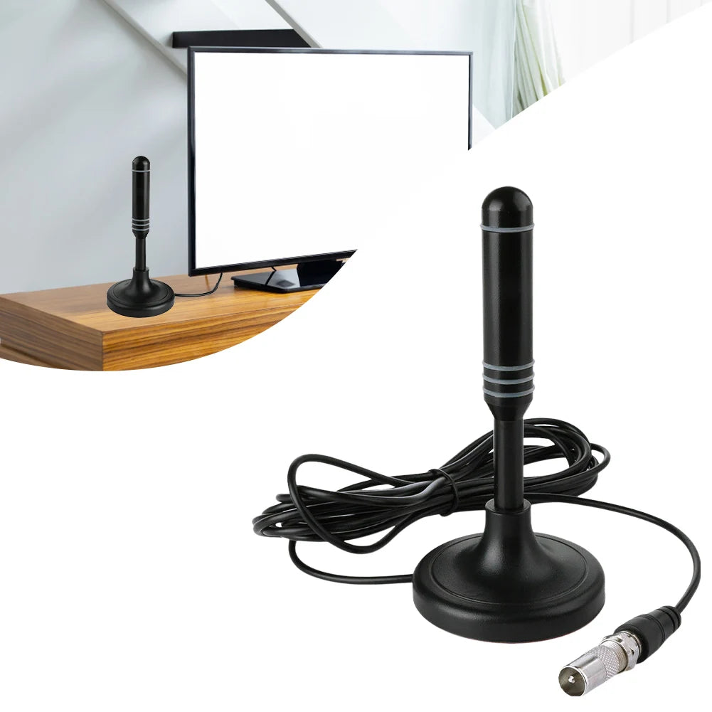 Digital Receiving Antenna 300cm Coax Cable Indoor Outdoor Digital HD Freeview Aerial DVB-T DVB-T2 DAB Plug and Play for Smart TV