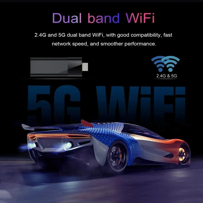 Mini ATV Q12 TV Stick Android 14 8K HD 8GB 128GB Allwinner H313 Google Assistant Media Player Bluetooth 5.4 Fast Smart TV Box
