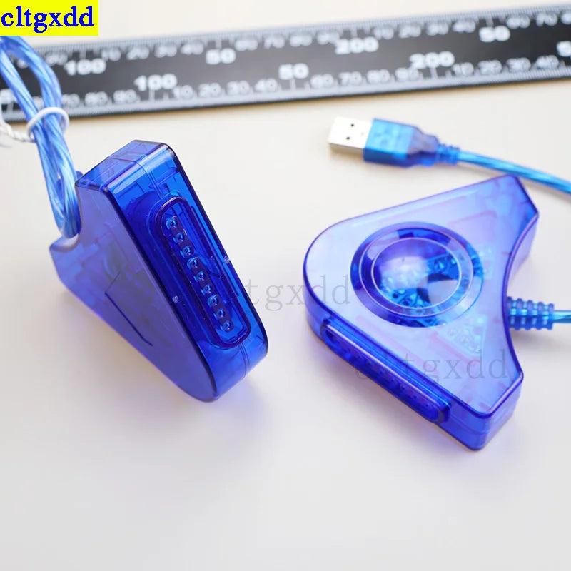 Cltgxdd 1piece FOR PS2 controller gamepad to PC gaming dual connection point interface adapter cable triangular USB controller