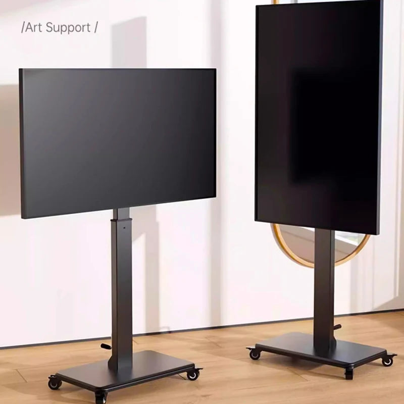 BEISHI Mobile TV Cart for 26-65 Inch TVs up to 110lbs Height Adjustable Shelf Rolling Floor Stand with Wheels VESA 600x400mm