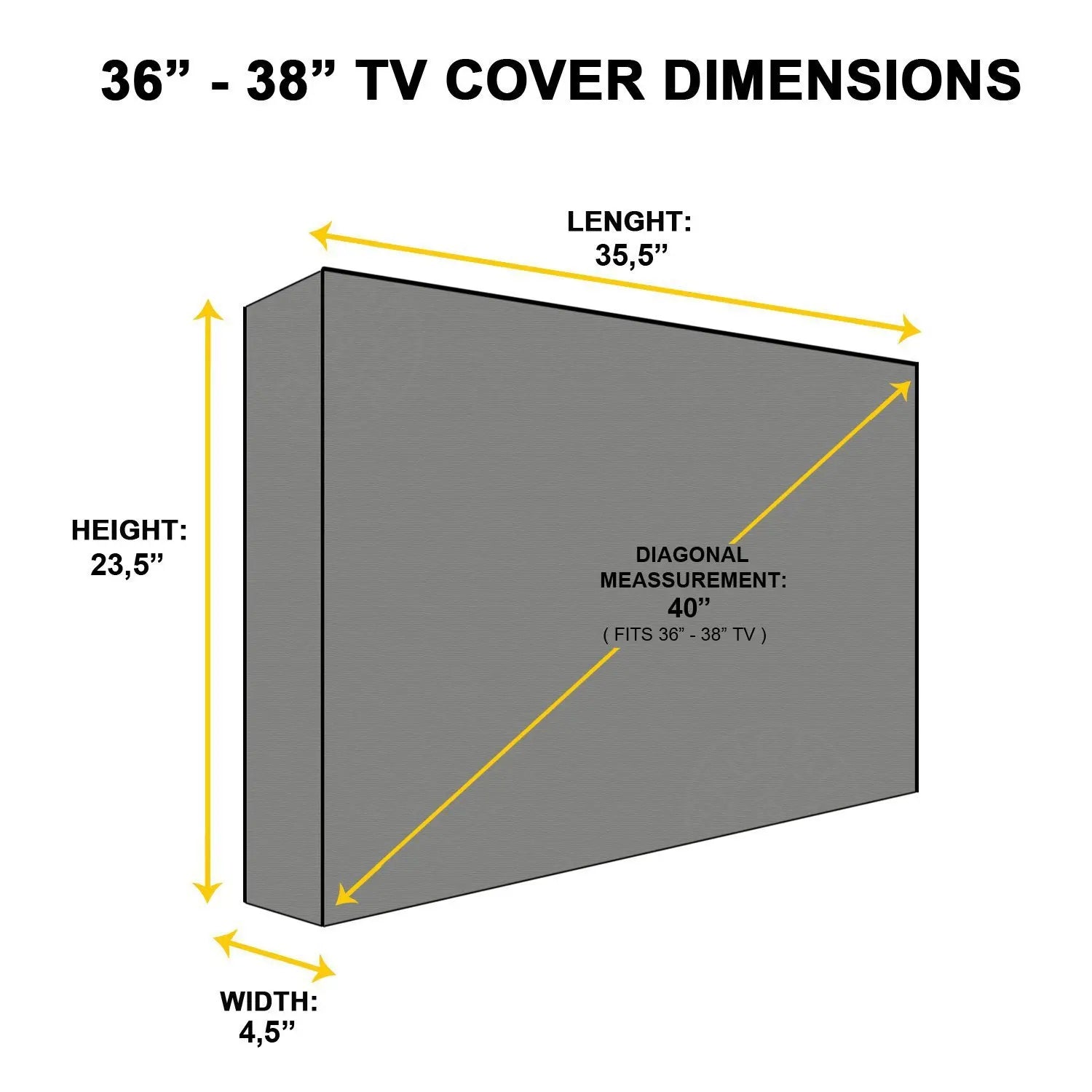 420D/600D Garden Patio Outdoor TV Cover 36" 40" 46" 50" 55" 60" 65" Protect TV Screen Weatherproof Dust-proof Outdoor TV Cover