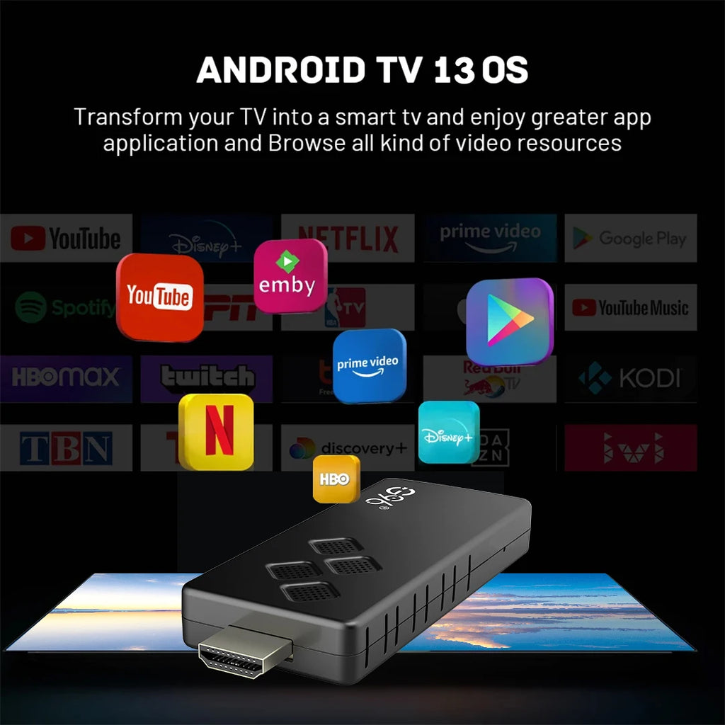 Global Version Android13 G96 TV Stick 8K HDR Portable Streaming Media 2GB16GB Multi Language TV Dongle Allwinner H313 Quad Core
