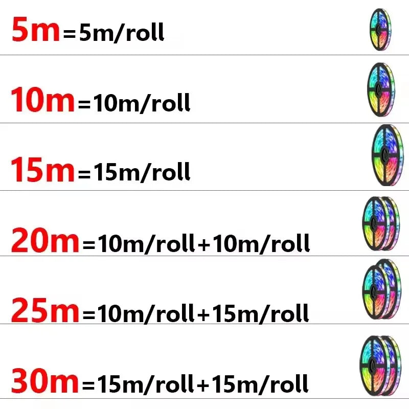 Usb Rgb Led Strip Light Self-Adhesive Ice String Tape 1M  20 Meters 15 Meters Led Chain Bulbs For Tv Backlight Children'S Room
