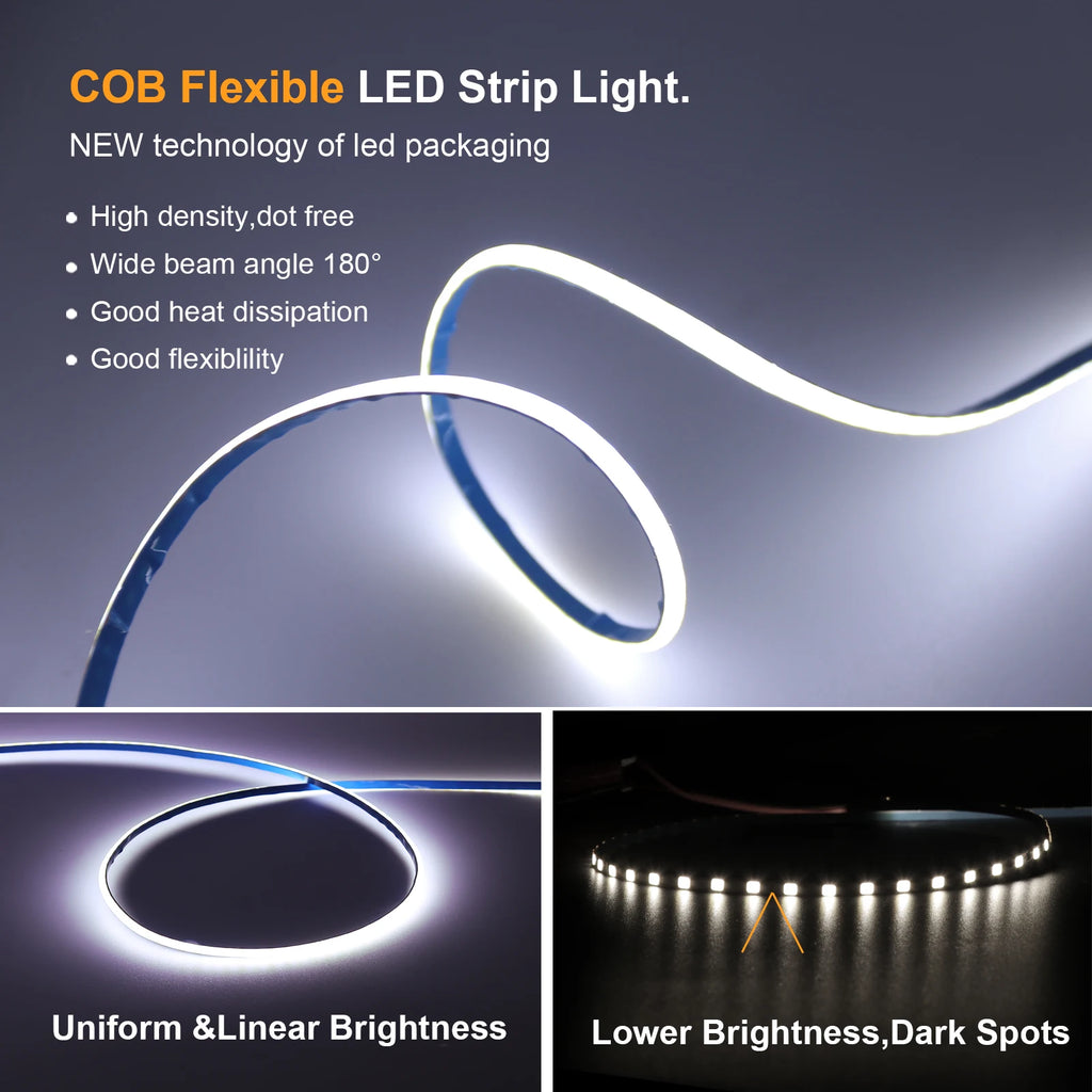 LED COB Light Strip Motion Sensor Flexible Diode Tape 3mm 5V USB Linear Indoor Lighting Lamp Room DIY TV Mirror Backlight