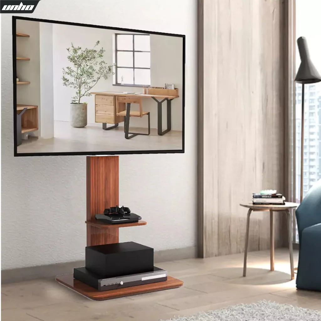 Wood Floor TV Stand Universal TV Mount for 32-65 Inch LCD LED Height Adjustable