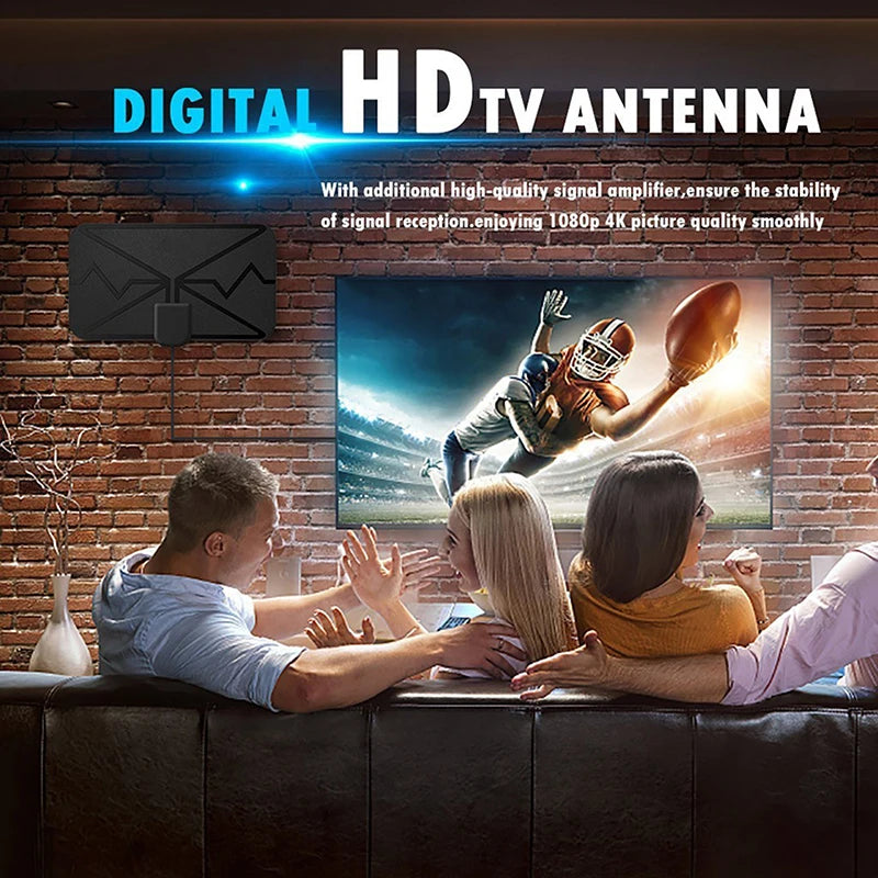 Smart TV Antenna 4K Digital TV Antenna 25dB Digital DVB-T2 1080P Aerial With Amplifier Booster For Motorhomes Boat Out Camping