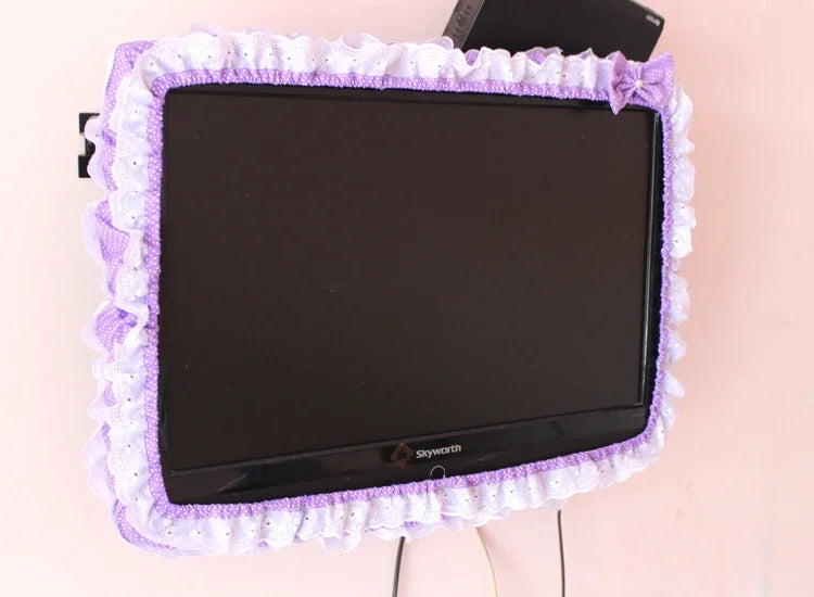 24-48INCHES TV Dust Cover Computer Monitor Protection Stick Wall-Mounted Desktop Curved Screen Soft Fabric Craft
