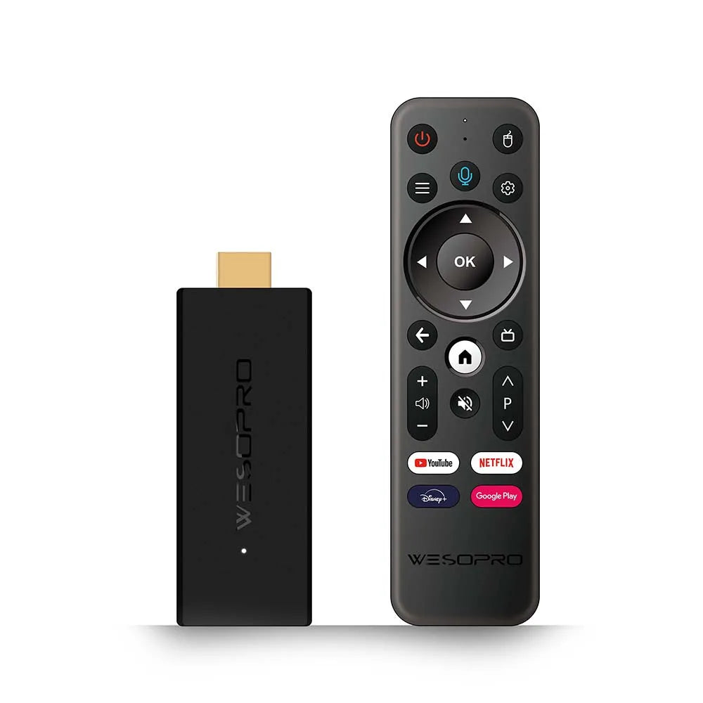 WESOPRO TV Stick G2 Android 12 Smart TV Dongle 2GB RAM 16GB ROM 2.4GHz 5.0GHz Wifi 6 BT5.0 H.265 4K 30pfs VS Xiaomi Mi TV Stick