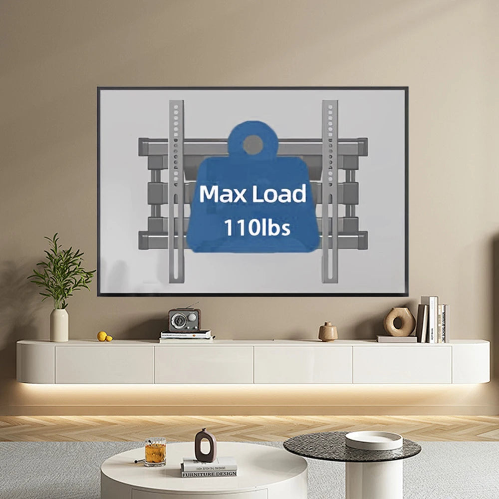 Sliding TV Wall Mount for 32-80" TVs Full Motion Articulating 6 Arms, Easy TV Centering, Max VESA 600x400mm, 1Max Load 176 lbs