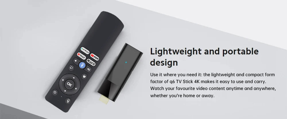 Android Tv Stick Janmifly Q6 2.4G/5G Wifi Bluetooth 5.2 Voice Remote Android 10 4K Video Netflix Youtube Fast Streaming Tv Stick