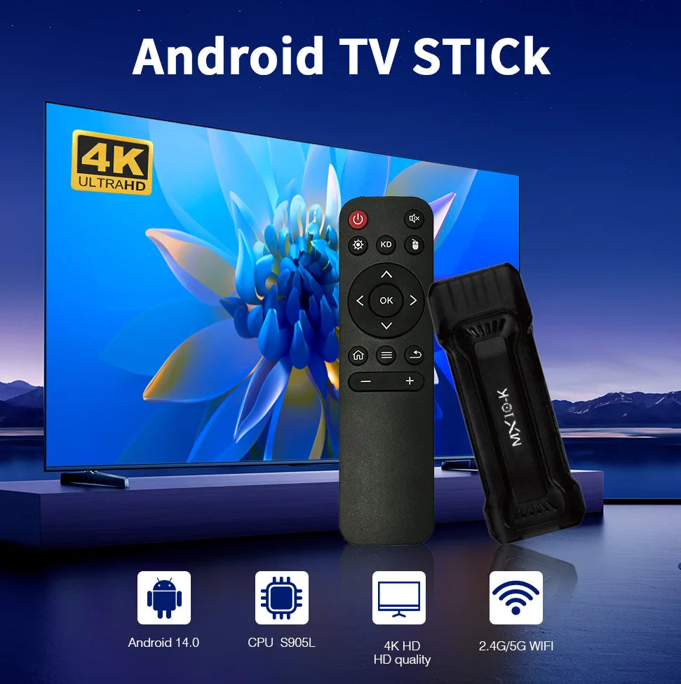 Smart TV Stick MX10-K Dual-Core S905L CPU Stick TV WiFi 2.4G 4GB 64GB Android TV Stick Infra Remote control Fire Stick