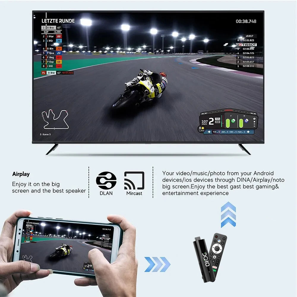 LEMFO DQ10 ATV Mini TV Stick Android13 Support 8K Video 4K Wifi6 Allwinner H618 Quad Core Cortex A53 Voice Remote Smart TV Box
