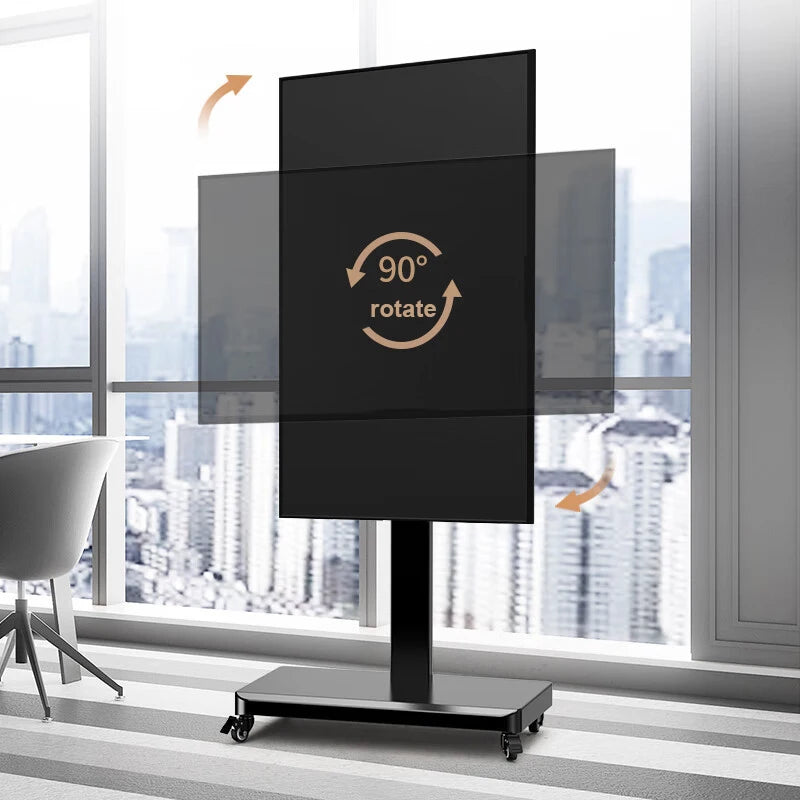 BEISHI Mobile TV Cart for 26-65 Inch TVs up to 110lbs Height Adjustable Shelf Rolling Floor Stand with Wheels VESA 600x400mm