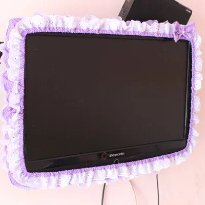 24-48INCHES Fabric TV Circle Power on Without Taking Out Dust Cover Monitor Screen Home Decorations Dust Cover with Elastic