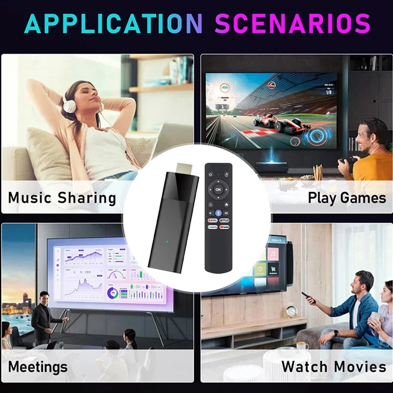 Android Tv Stick Janmifly Q6 2.4G/5G Wifi Bluetooth 5.2 Voice Remote Android 10 4K Video Netflix Youtube Fast Streaming Tv Stick