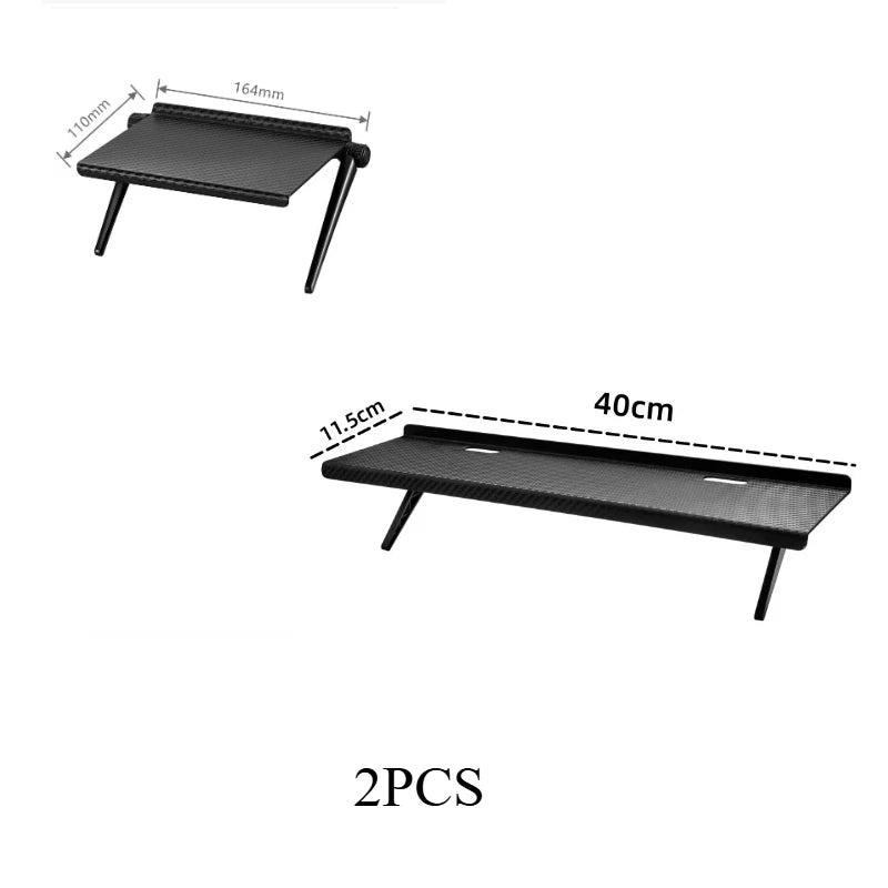 Adjustable Universal TV/Monitor Top Shelf Organizer - Space-Saving Multi-Purpose Rack for Router, Media Box Computer Accessories
