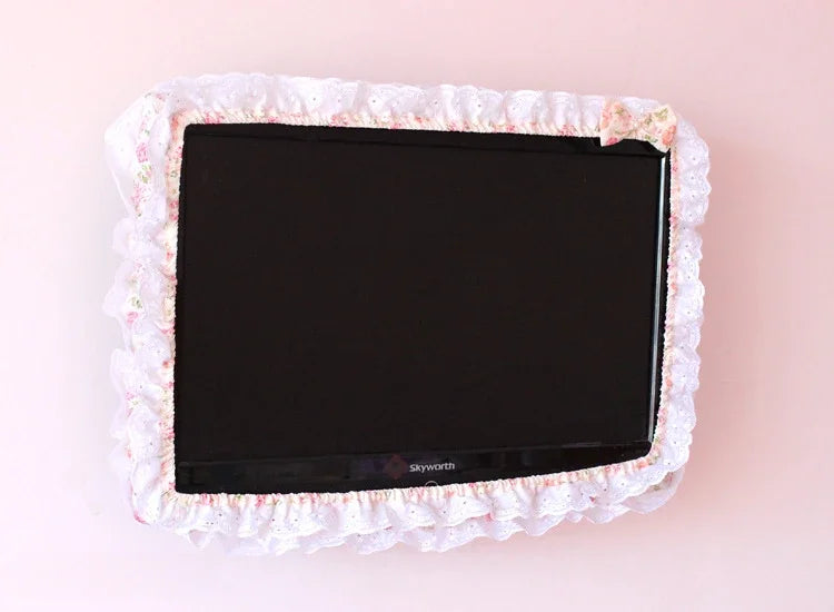 24-48INCHES TV Dust Cover Computer Monitor Protection Stick Wall-Mounted Desktop Curved Screen Soft Fabric Craft