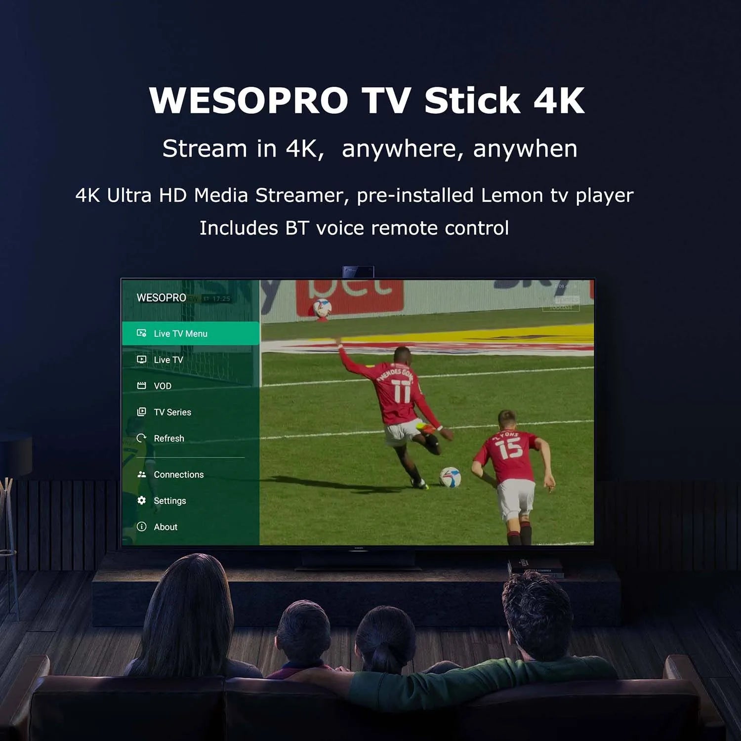 WESOPRO TV Stick G2 Android 12 Smart TV Dongle 2GB RAM 16GB ROM 2.4GHz 5.0GHz Wifi 6 BT5.0 H.265 4K 30pfs VS Xiaomi Mi TV Stick