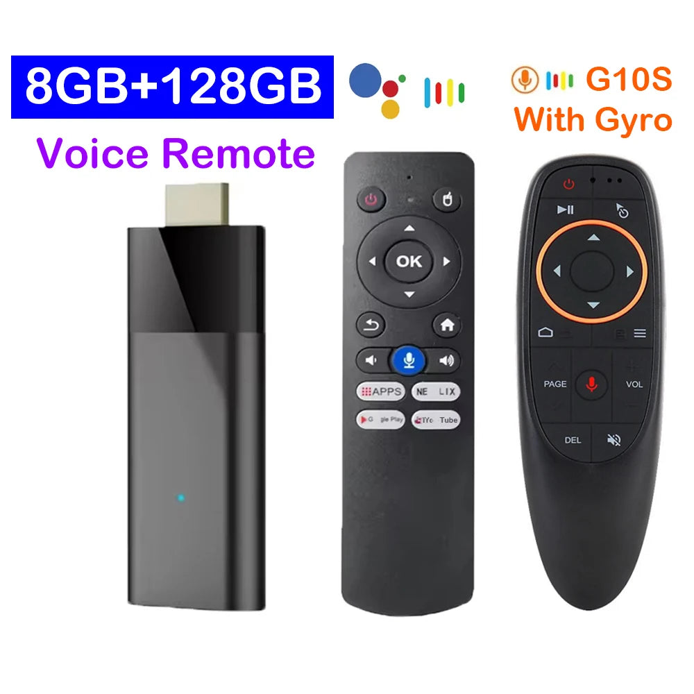 Mini ATV Q12 TV Stick Android 14 8K HD 8GB 128GB Allwinner H313 Google Assistant Media Player Bluetooth 5.4 Fast Smart TV Box