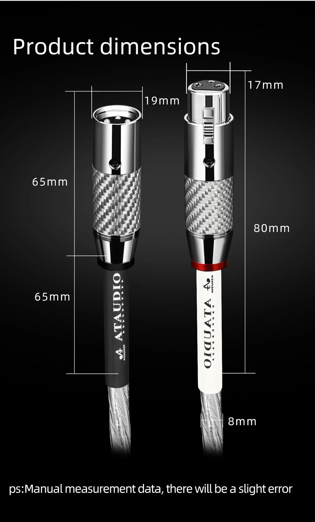 HiFi 2XLR Audio Cable Hi-End OCC Silver Plated 3 Pin XLR Male to Female Audio Cord for Microphone  Amplifier