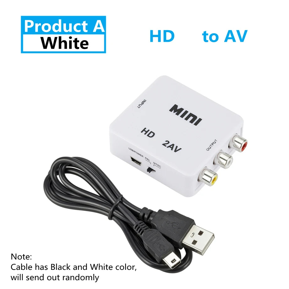 HDMI-compatible To AV RCA Converter Box Adapter HDMI to AV/CVSB L/R Video Full HD 1080P HD2AV Converter For PS4 TV PC Projector