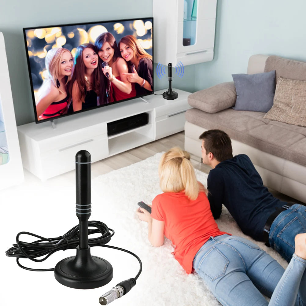 Digital Receiving Antenna 300cm Coax Cable Indoor Outdoor Digital HD Freeview Aerial DVB-T DVB-T2 DAB Plug and Play for Smart TV