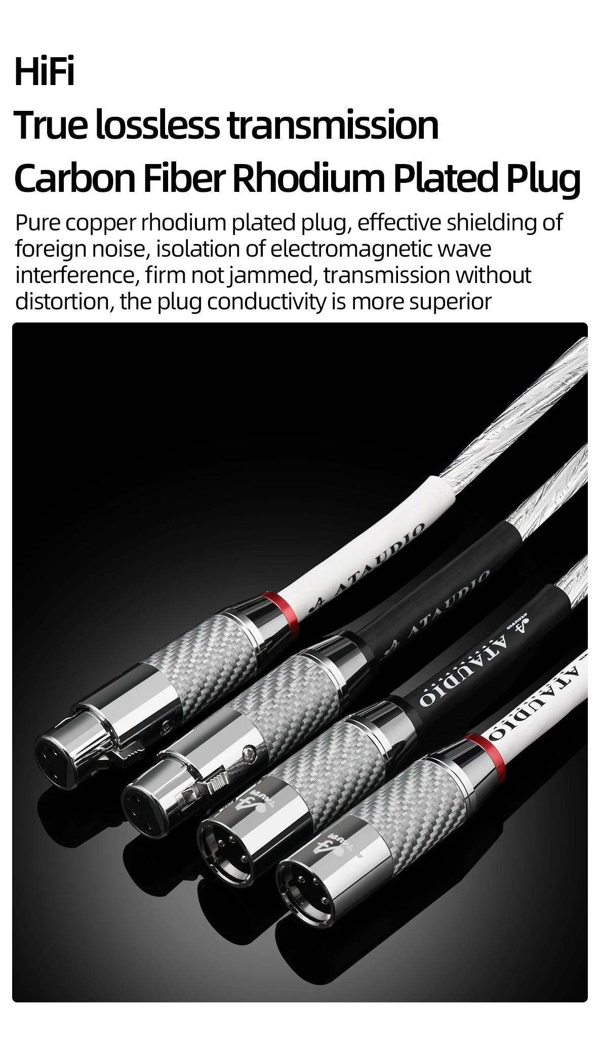 HiFi 2XLR Audio Cable Hi-End OCC Silver Plated 3 Pin XLR Male to Female Audio Cord for Microphone  Amplifier