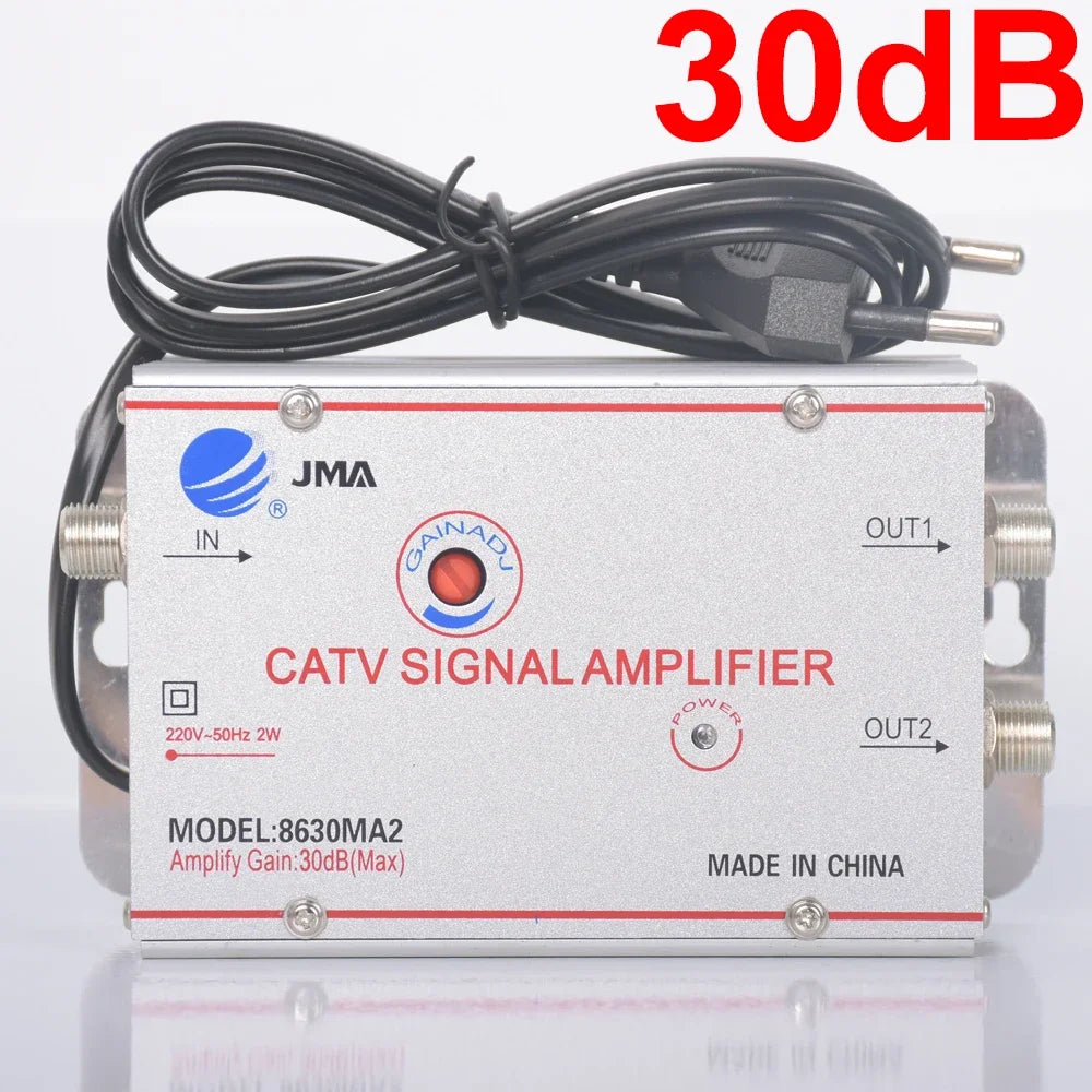 30dB Cable TV Splitter Amplifier 30dB Digital TV Antenna Signal Booster Home Tv Equipments 45Mhz To 860MHz EU Plug 220V 50/60Hz-