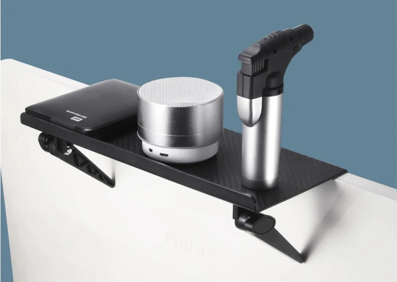Adjustable Universal TV/Monitor Top Shelf Organizer - Space-Saving Multi-Purpose Rack for Router, Media Box Computer Accessories