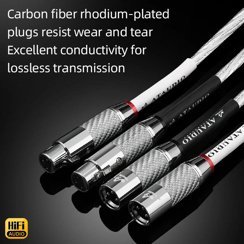 HiFi 2XLR Audio Cable Hi-End OCC Silver Plated 3 Pin XLR Male to Female Audio Cord for Microphone  Amplifier