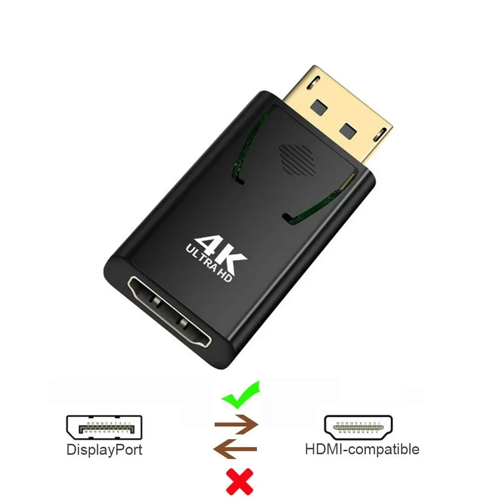 4K 60Hz DisplayPort to HDMI-Compatible HD 1080P Adapter DP Male to Female HDMI-Compatible Video Audio Cable for PC TV Laptop