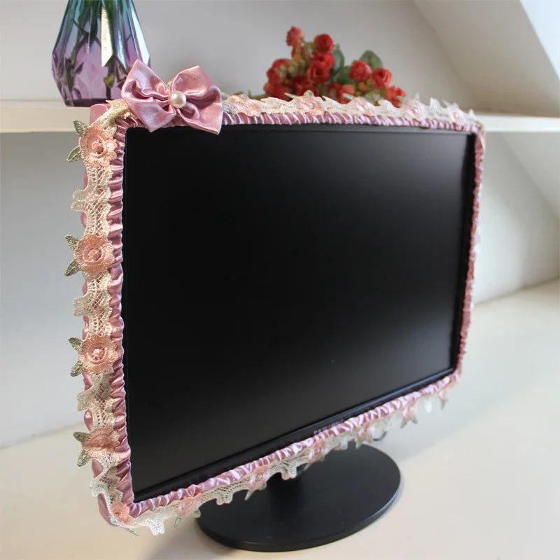 17-30INCH TV Dust Cover Computer Monitor Protection Stick Wall-Mounted Desktop Curved Screen Soft Fabric Craft